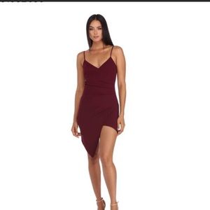 Burgundy Windsor Ruche Hour Dress